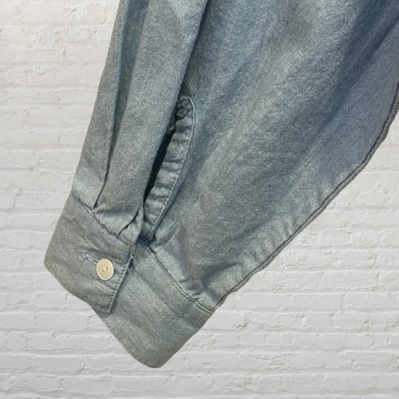 VINTAGE JOSEPHINE CHAUS -- Chambray Shirt, Front-Tie, Long Sleeve, Button Down - Picture 11 of 16